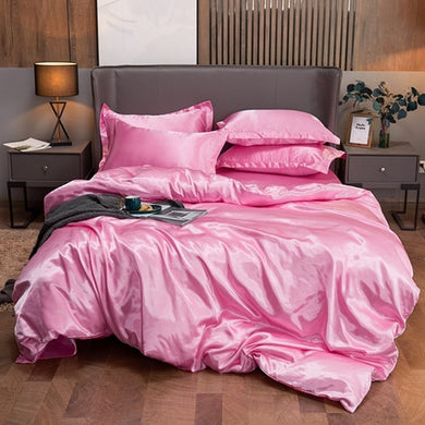 Satin Bedding Set - Soft Pink
