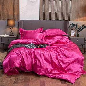Satin Bedding Set - Hot Pink