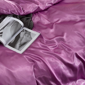 Satin Bedding Set - Deep Pink