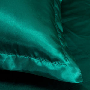 Satin Bedding Set - Royal Green