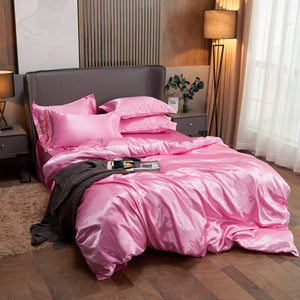 Satin Bedding Set - Soft Pink