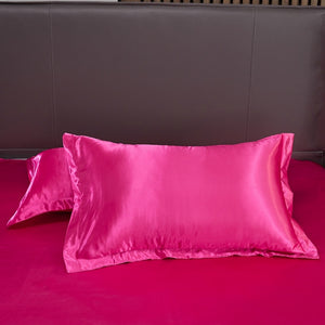 Satin Bedding Set - Hot Pink