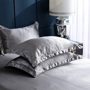 Satin Bedding Set - Silver