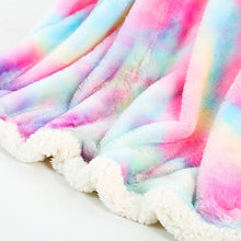 Load image into Gallery viewer, Plush Rainbow Unicorn Blanket