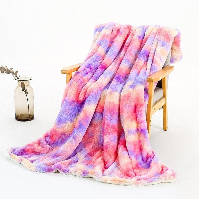 Plush Rainbow Unicorn Blanket