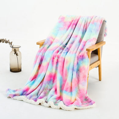 Plush Rainbow Unicorn Blanket