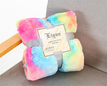 Load image into Gallery viewer, Plush Rainbow Unicorn Blanket