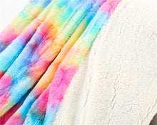 Load image into Gallery viewer, Plush Rainbow Unicorn Blanket