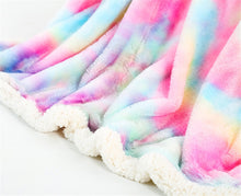 Load image into Gallery viewer, Plush Rainbow Unicorn Blanket