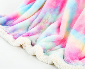 Plush Rainbow Unicorn Blanket