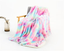 Load image into Gallery viewer, Plush Rainbow Unicorn Blanket