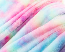 Load image into Gallery viewer, Plush Rainbow Unicorn Blanket