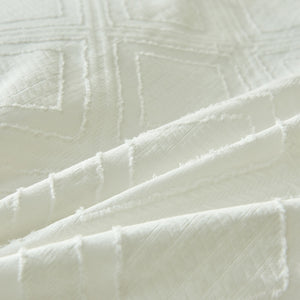 100% Cotton Chenille Bedding Set - Off White