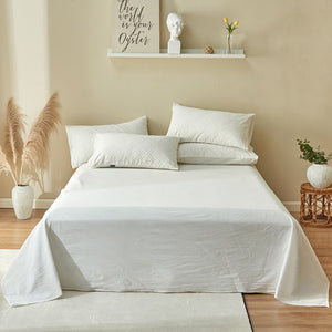 100% Cotton Chenille Bedding Set - Off White