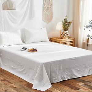 100% Cotton Chenille Bedding Set - Pure Ice