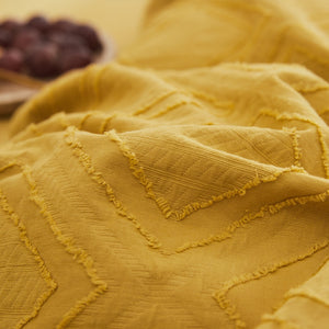 100% Cotton Chenille Bedding Set - Mustard