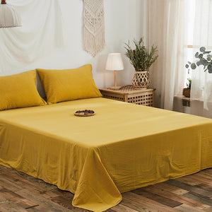 100% Cotton Chenille Bedding Set - Mustard
