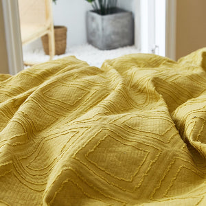 100% Cotton Chenille Bedding Set - Gold