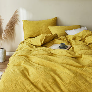 100% Cotton Chenille Bedding Set - Gold