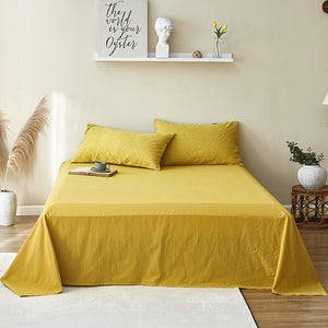 100% Cotton Chenille Bedding Set - Gold