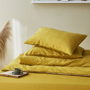 100% Cotton Chenille Bedding Set - Gold