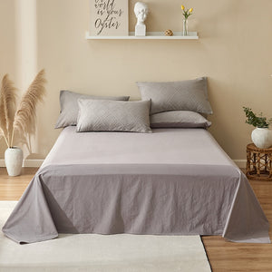 100% Cotton Chenille Bedding Set - Grey