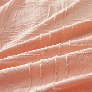 100% Cotton Chenille Bedding Set - Salmon