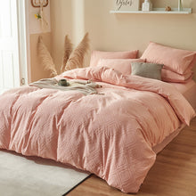 Load image into Gallery viewer, 100% Cotton Chenille Bedding Set - Salmon