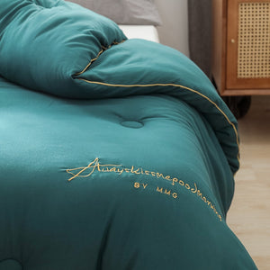 Brushed thermal Quilt Comforter - Emerald