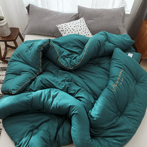 Brushed thermal Quilt Comforter - Emerald