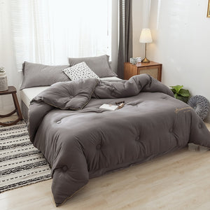 Brushed thermal Quilt Comforter - Grey