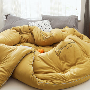Brushed thermal Quilt Comforter - Golden