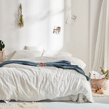 Load image into Gallery viewer, Luxury 100% Cotton Chenille 4 Pcs Bedding Set - White