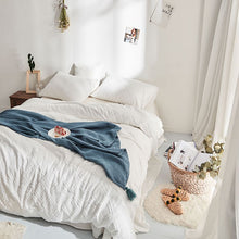 Load image into Gallery viewer, Luxury 100% Cotton Chenille 4 Pcs Bedding Set - White