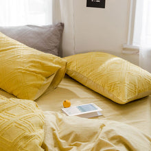Load image into Gallery viewer, Luxury 100% Cotton Chenille 4 Pcs Bedding Set - Yellow