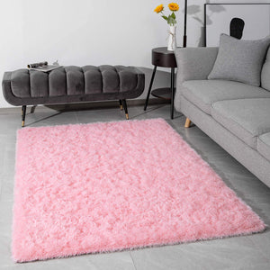 Fluffy Large Area Rug - Pink
