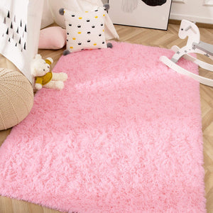 Fluffy Large Area Rug - Pink