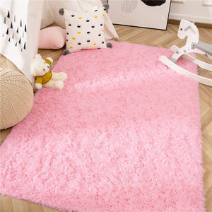 Fluffy Large Area Rug - Pink