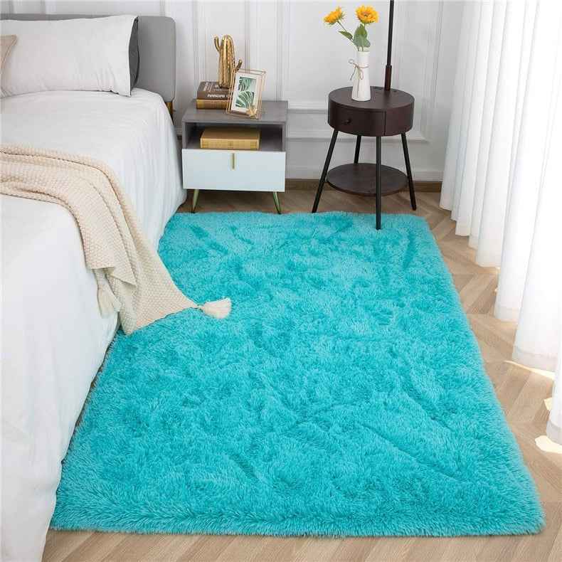 Fluffy Large Area Rug - Blue