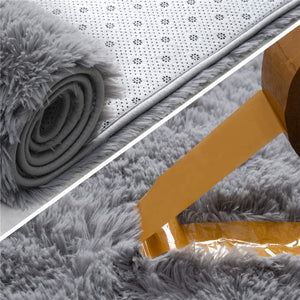 Fluffy Large Area Rug - Grey