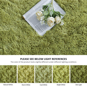 Fluffy Large Area Rug - Green