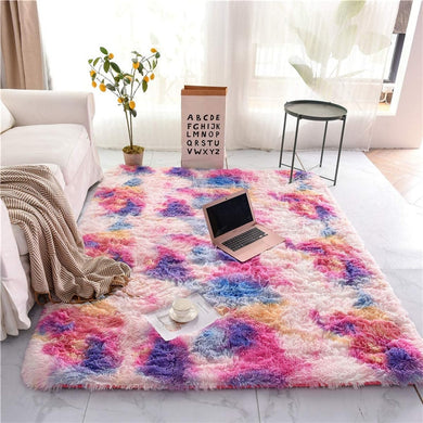 Fluffy Large Area Rug - Colorful