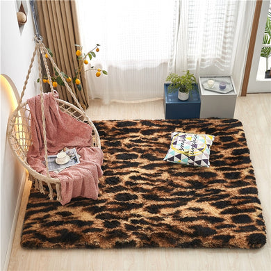 Fluffy Large Area Rug - Leopard