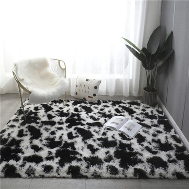 Fluffy Large Area Rug - Cow