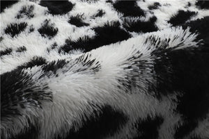 Fluffy Large Area Rug - Cow