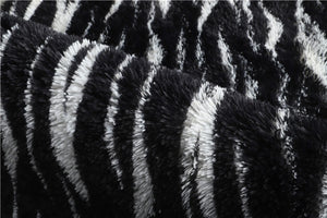 Fluffy Large Area Rug - Zebra