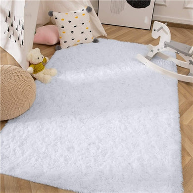 Fluffy Large Area Rug - White