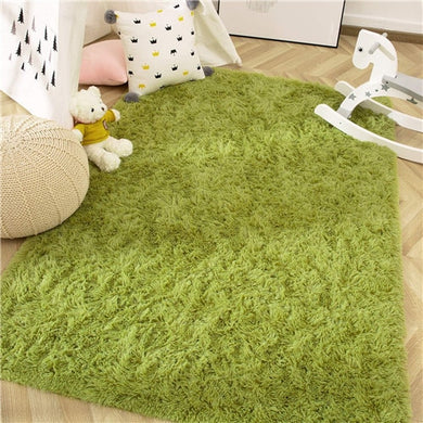 Fluffy Large Area Rug - Green
