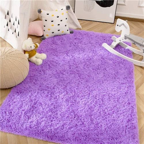 Fluffy Large Area Rug - Purple
