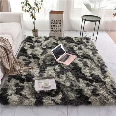 Fluffy Large Area Rug - Marble Grey